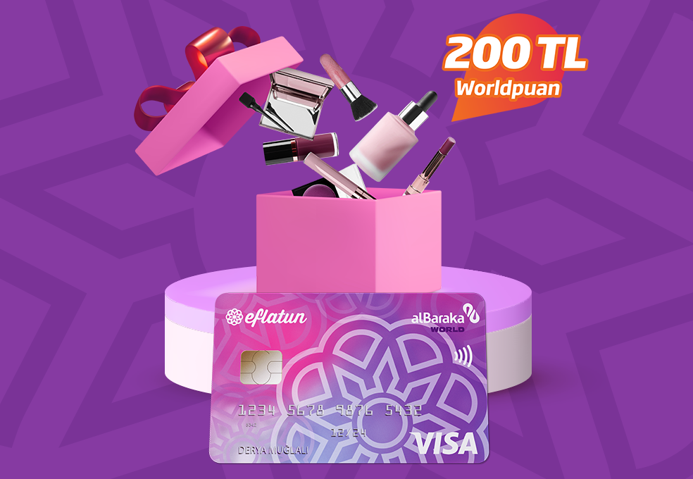 Eflatun Kredi Kart İle Kozmetik Harcamalarına 200 Tl'ye Varan Worldpuan!