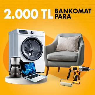 Bankomat Kart ile elektronik, beyaz eşya, mobilya ve yapı marketi alışverişlerinize 2.000 TL Bankomat Para!