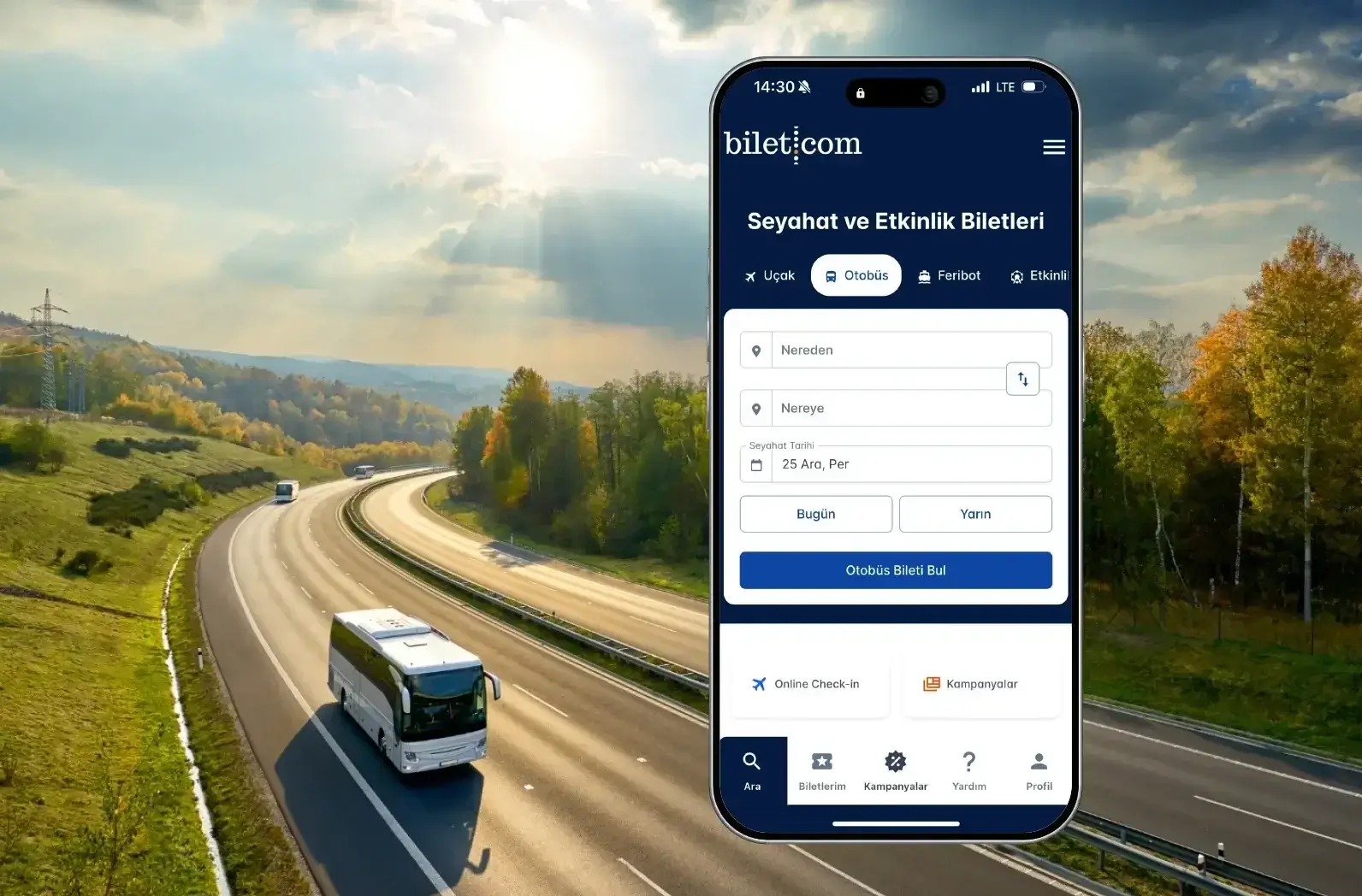 Bilet.com Uygulaması ve Web sitesinde Geçerli Otobüs Bileti Alımlarında %10 İndirim!