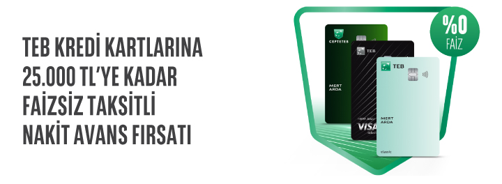 Faizsiz Taksitli Nakit Avans Fırsatı CEPTETEB'de!