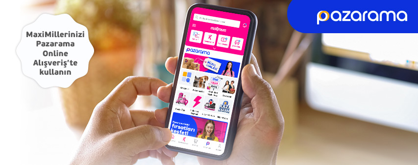Maximillerinizi Maximum Mobil’deki Pazarama Online Alışveriş Menüsünde Kullanabilirsiniz!