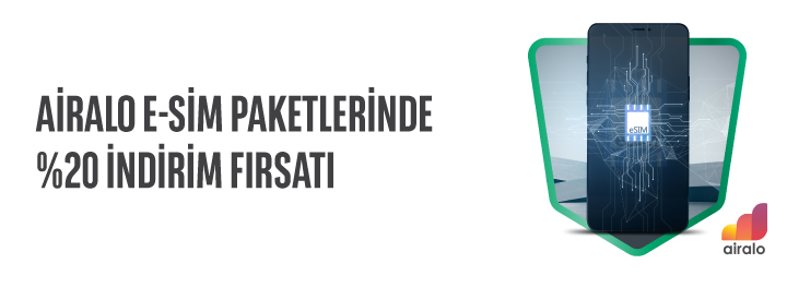CEPTETEB'lilere Yurt Dışı E-Sim Paketlerinde %20 İndirim!