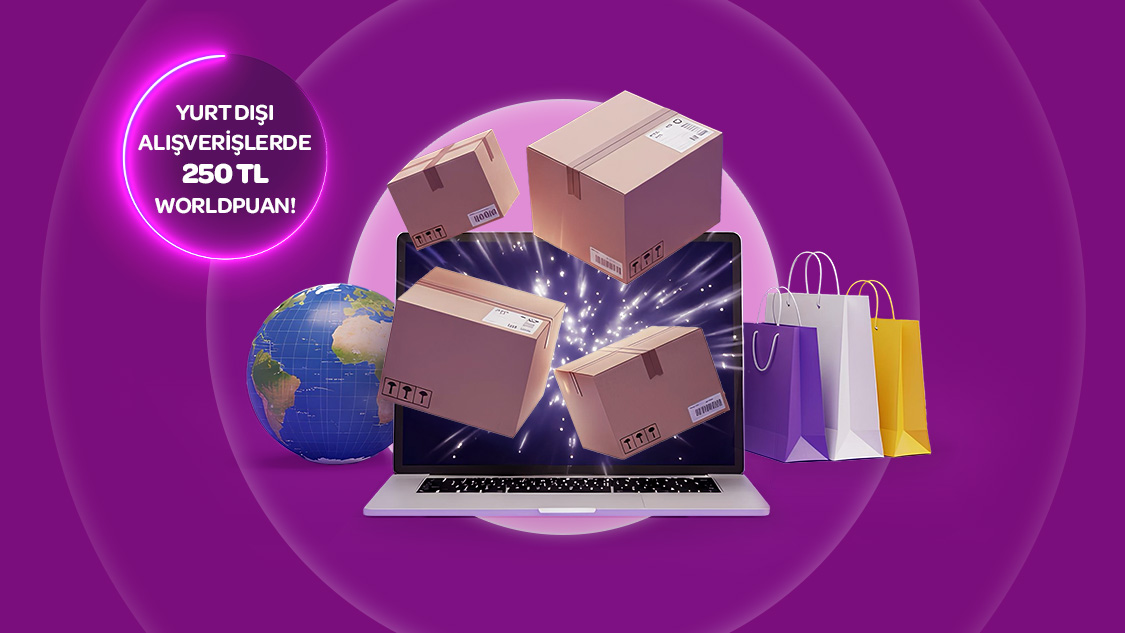 Mastercard logolu kartınız ile yapacağınız yurt dışı online alışverişlerde 250 TL puan!