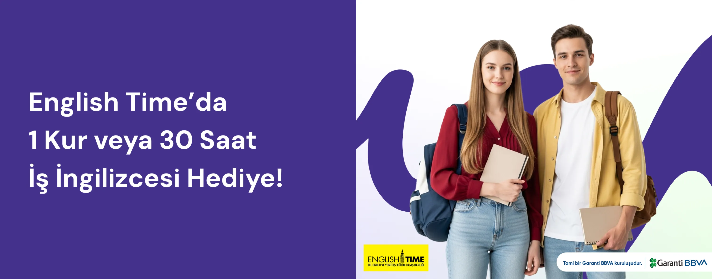 English Time’da 1 Kur veya 30 Saat İş İngilizcesi Hediye!