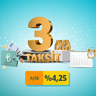 Aylık %4,25 faiz oranı ile 3 aya kadar Taksitli Nakit Avans Fırsatı!
