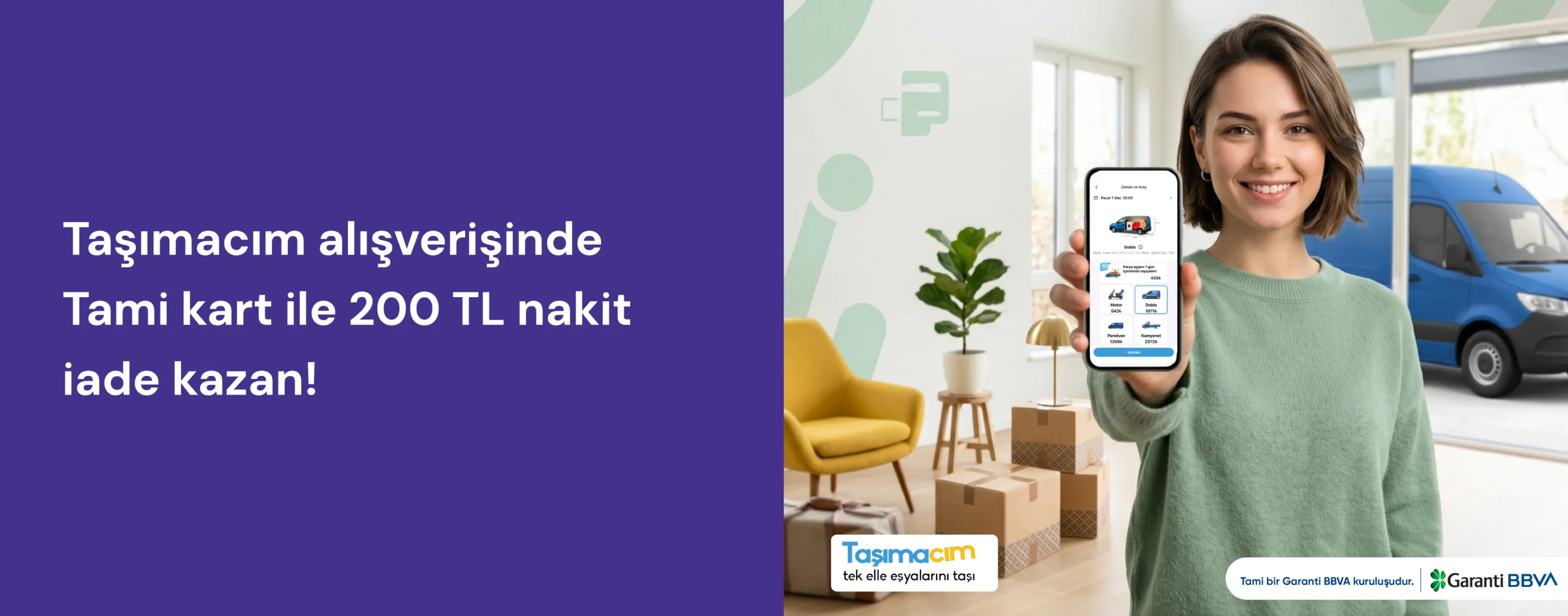 Taşımacım Alışverişinde 200 TL Nakit İade!