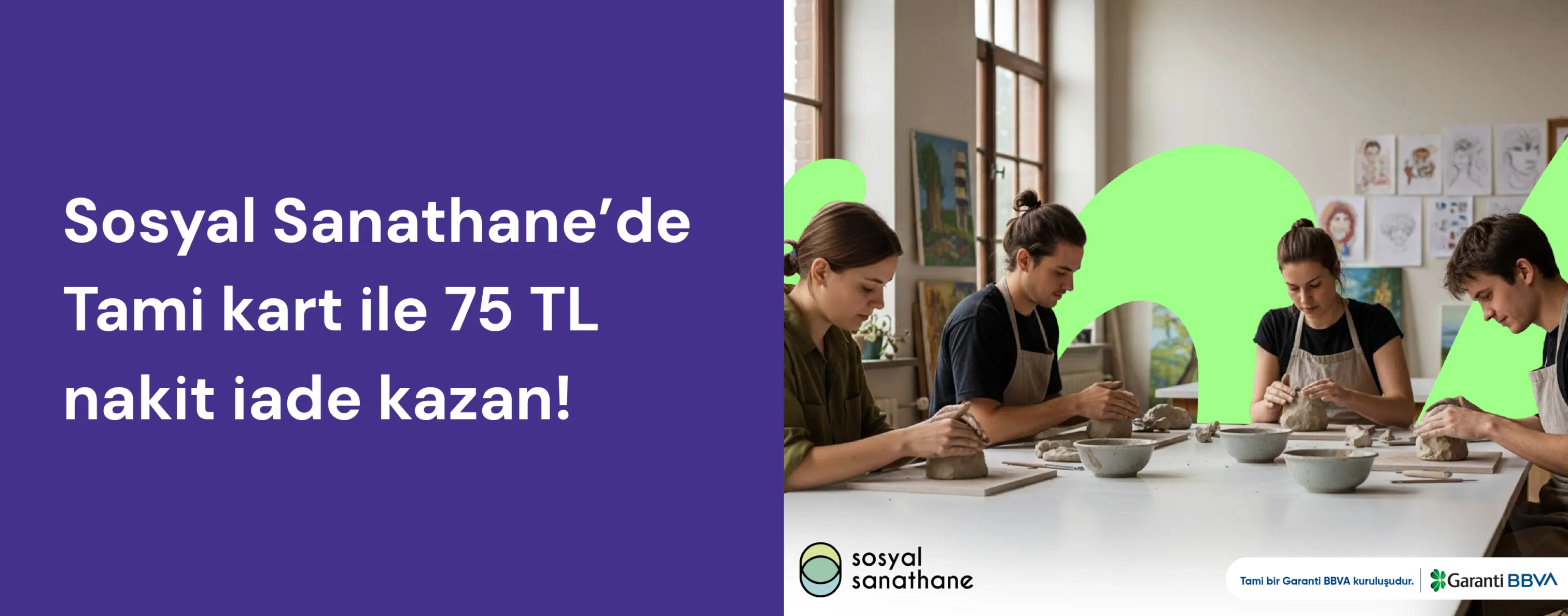Sosyal Sanathane’de 75 TL Nakit İade!
