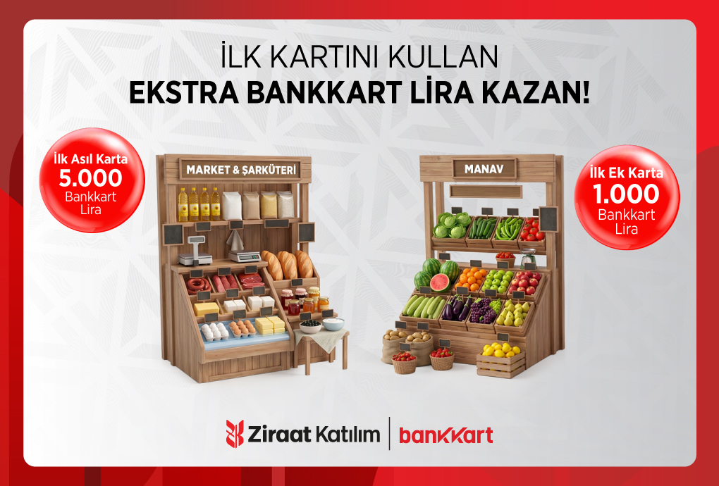 İlk Ek Kredi Kartınıza 1.000 TL Bankkart Lira!