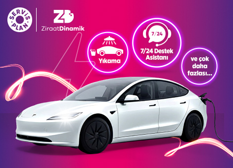 Ziraat Dinamik müşterilerine özel Servis Plan'ın e-plan üyeliği 5.000 TL!