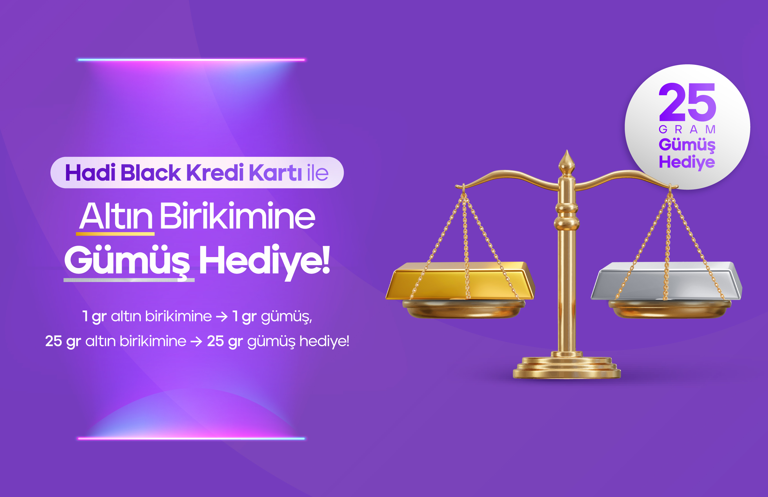 Hadi Black Kredi Kartı ile Altın Birikimine Gümüş Hediye!