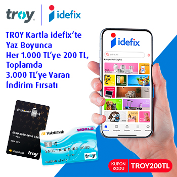 TROY kartla idefix’te 3.000 TL’ye varan indirim!