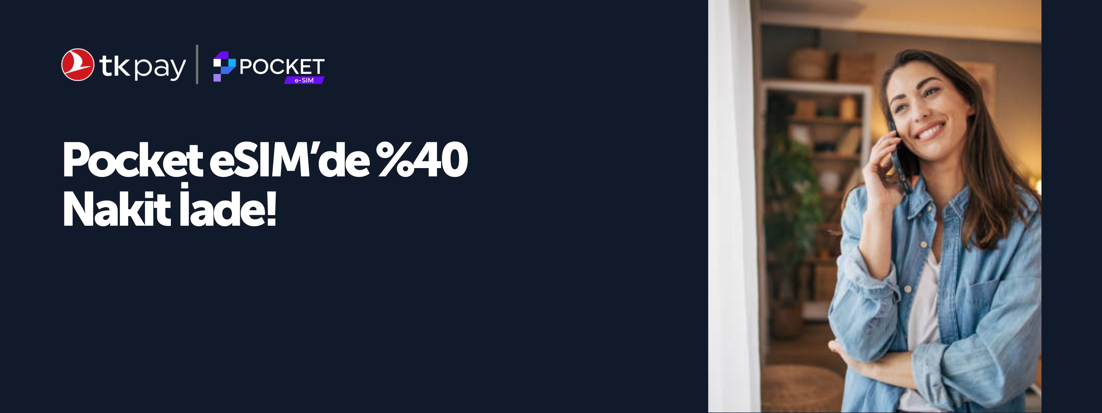 Pocket e-SIM'de %40 Nakit İade! | TKPAY