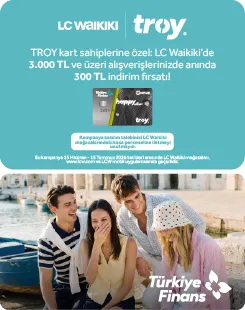 LC Waikiki’de TROY karta 3.000 TL’ye 300 TL İndirim Fırsatı