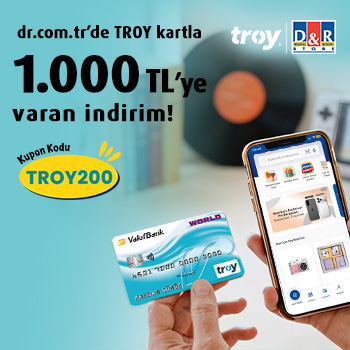 TROY ile D&R'dan her 1.000 TL alışverişinize 200 TL, toplam 1.000 TL indirim!