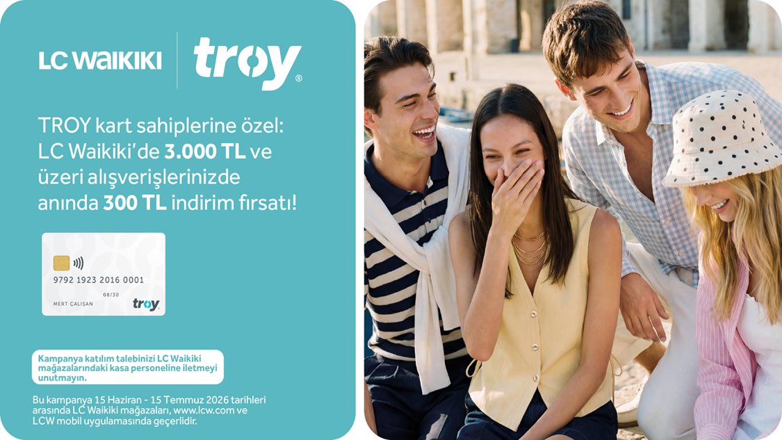 LC Waikiki’de TROY karta 3.000 TL’ye 300 TL İndirim Fırsatı
