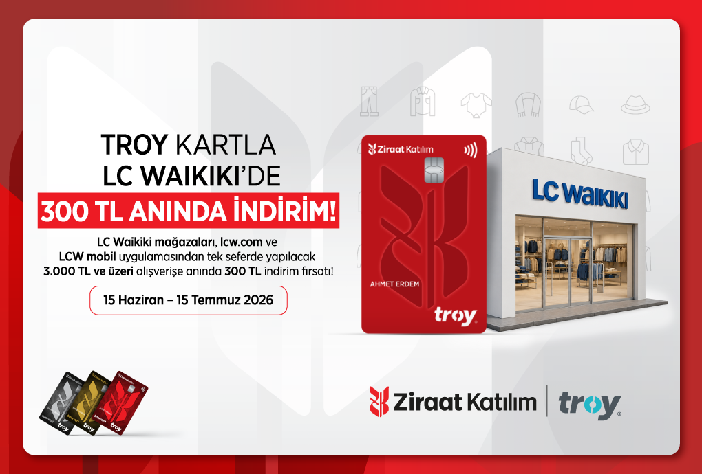 TROY Kartla LC Waikiki’de 300 TL İndirim!