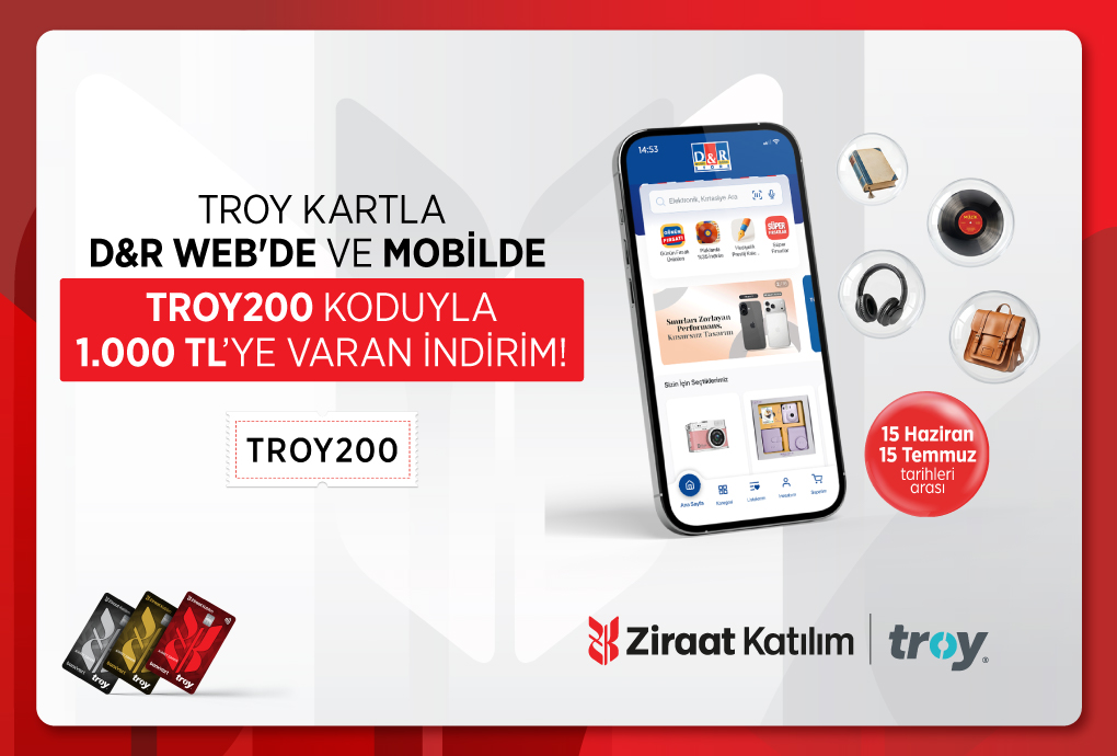 TROY Kartla D&R'da 1.000 TL’ye Varan İndirim!
