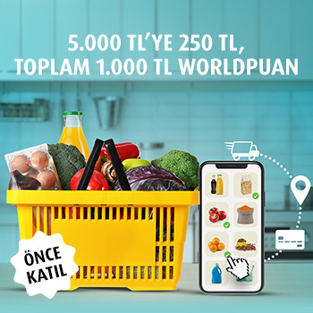 Gıda marketi alışverişlerinize 1.000 TL Worldpuan!