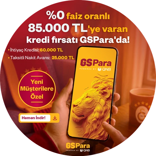 Yeni GSParalılara özel %0 faizli 60.000 TL!