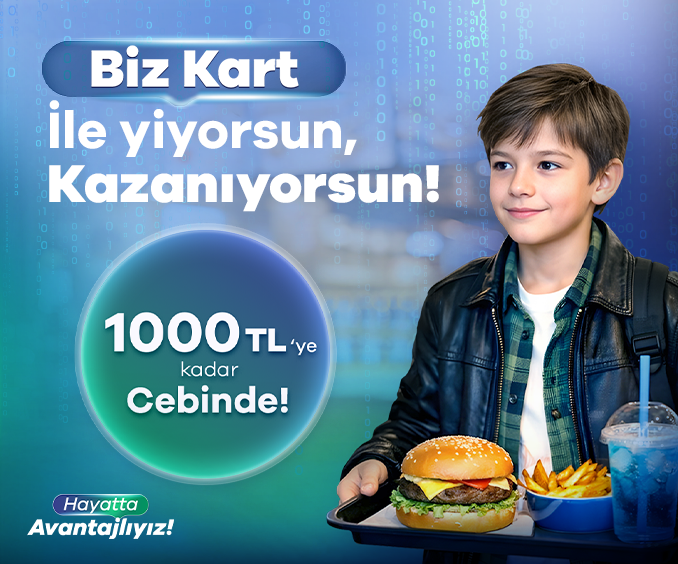Biz Kart ile Yemek Harcamalarına 1.000 Tl’ye Varan Nakit İade!