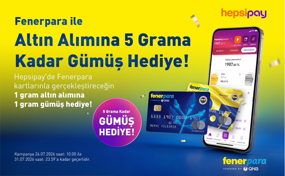 Fenerpara kartlarınla yapacağın altın alımına gümüş hediye!