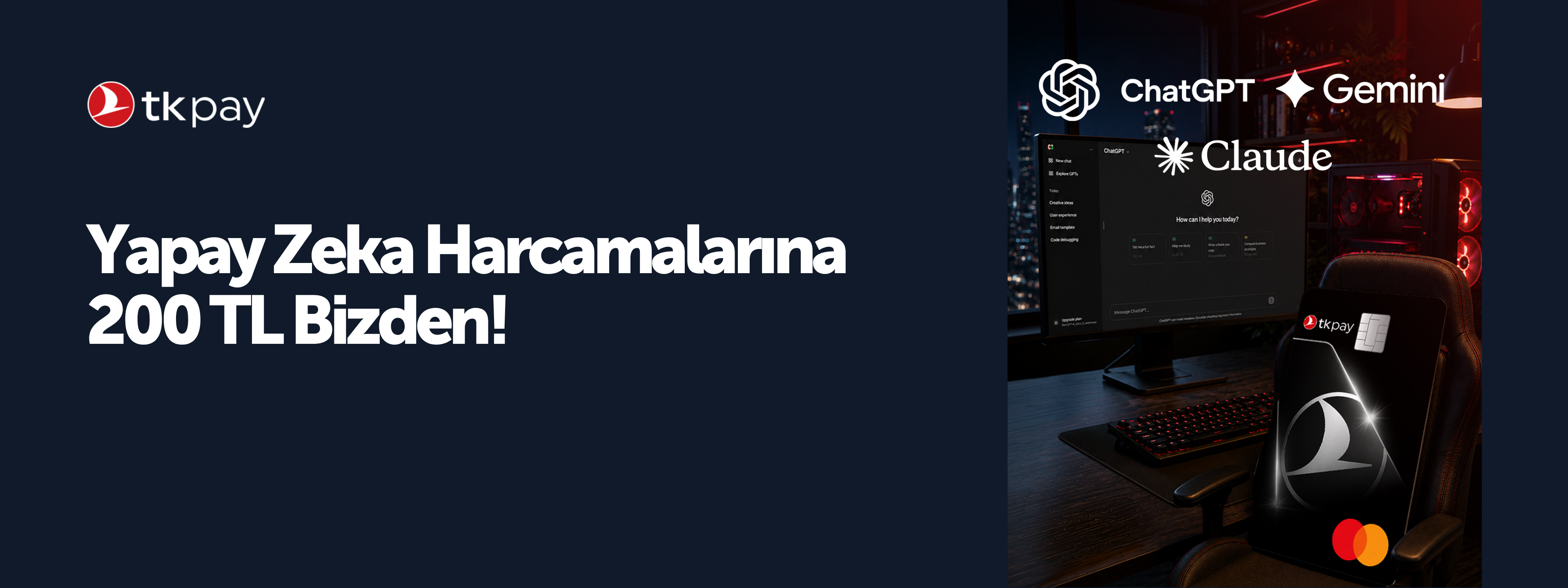 Yapay zeka harcamalarınızın 200 TL’si bizden!