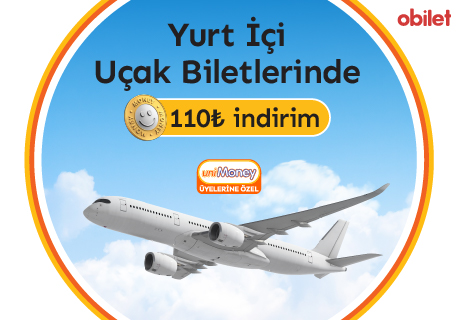 Obilet'den Unimoney'lilere Özel 110 TL İndirim