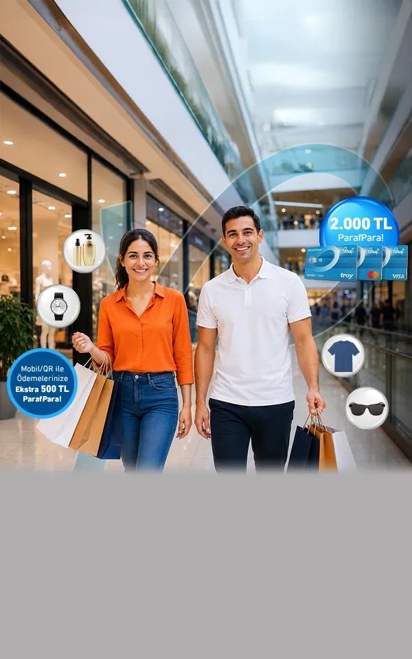 Giyim ve Kozmetik Alışverişlerinize 2.000 TL ParafPara, Mobil/QR ile Ödemelerinize 2.500 TL’ye varan ParafPara