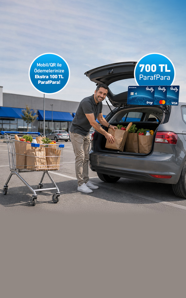 Market alışverişlerinize 700 TL, mobil/QR ile ödemelerinize ekstra 100 TL, toplam 800 TL ParafPara!