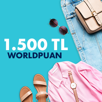 Giyim, ayakkabı ve aksesuar alışverişlerinize 1.500 TL Worldpuan!