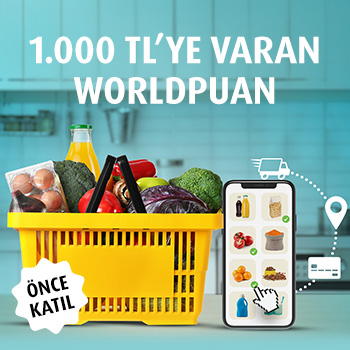 Gıda marketi alışverişlerinize 1.000 TL'ye varan Worldpuan!