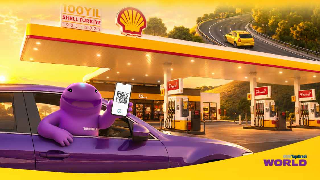 Shell İstasyonlarında 1.400 TL ve Üzeri 4 Harcamadan Birini World Pay ile Gerçekleştirenlere Yapı Kredi World ile Anlaşmalı Shell İstasyonlarında Toplamda 450 Tl’ye Varan Worldpuan!