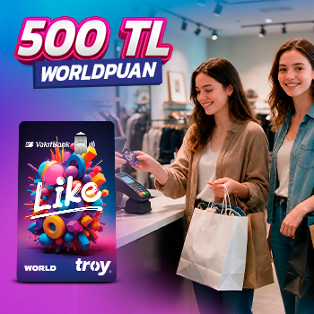 Like Card ile giyim alışverişlerinize 500 TL Worldpuan!