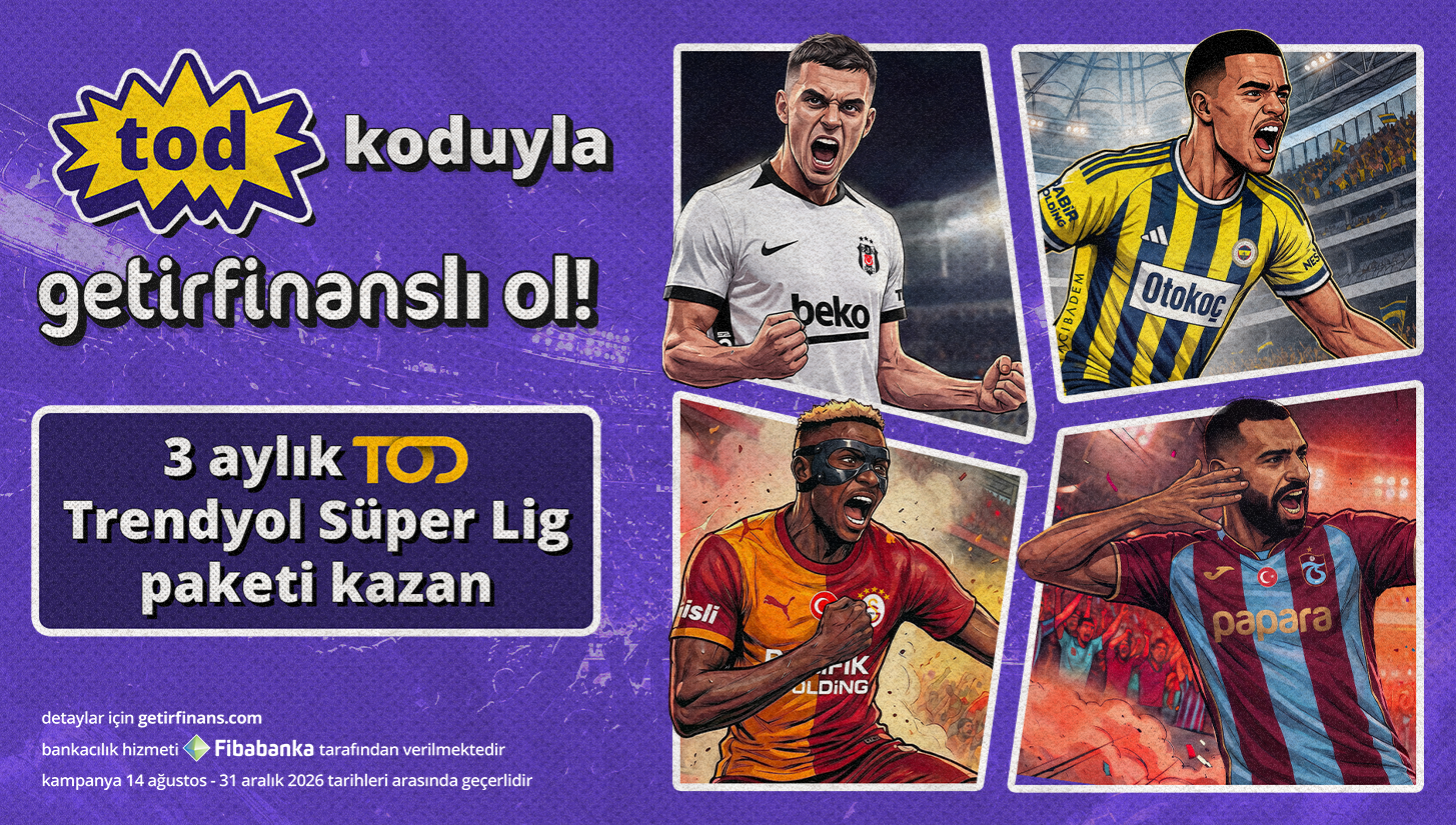 'tod' kodu ile müşteri olanlara 3 aylık TOD Trendyol Süper Lig Paketi bedava!