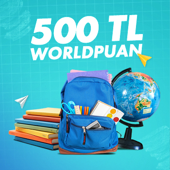 Kitap ve kırtasiye alışverişinize 500 TL Worldpuan!