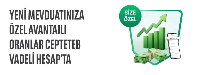 Yeni Mevduatınıza %37'e Varan Faiz Fırsatı CEPTETEB Vadeli Hesap’ta!